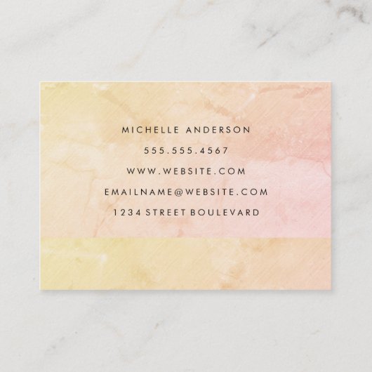 Chic Textur mit kursivem Text Visitenkarte (Rückseite)