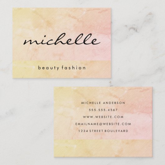 Chic Textur mit kursivem Text Visitenkarte (Vorne/Hinten)