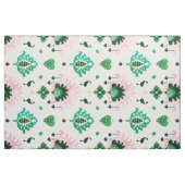 Chic texturiertes, grünes und rosa Katzenmuster Stoff (Fat Quarter (45,7 x 55,9 cm))