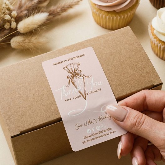 Chic Thank You Pastry Piping Bag Bakery Order Box