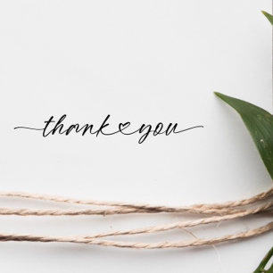Chic Thank You Script Herz Gummistempel