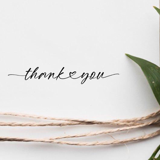 Chic Thank You | Script Herz Gummistempel