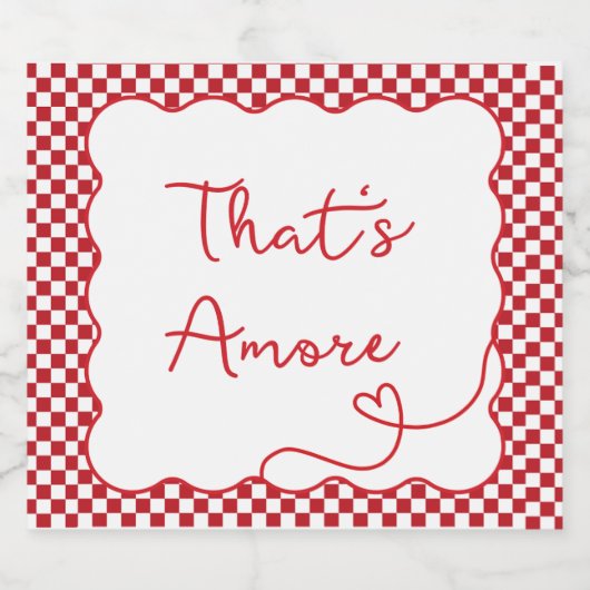 Chic 'That's Amore' italienisch-angehaucht individ Schaumweinetikett (Einzelnes Label)