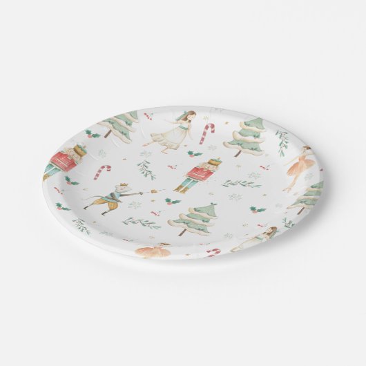 Chic The Nutcracker Ballet Frohe Weihnachts-Party Pappteller (Schrägansicht)