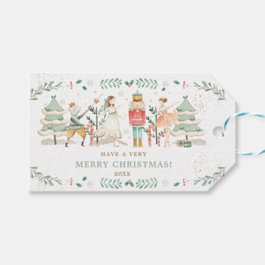 Chic The Nutcracker Ballet Weihnachts-Party Geschenkanhänger (Vorderseite (Horizontal))