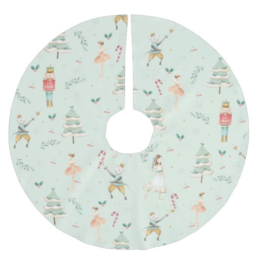 Chic The Nutcracker Weihnachtsballett Minze Green Polyester Weihnachtsbaumdecke (Vorderseite)