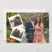 Chic Then & Now Timeline Romantic Couple 4-Photo Save The Date (Vorderseite)