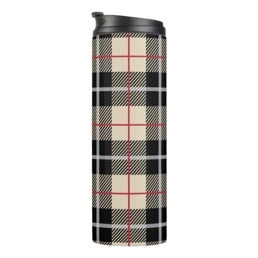 Chic Thompson Camel Kariertes Muster Thermosbecher (Nach rechts gedreht)