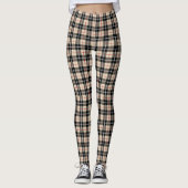 Chic Thompson Camel Tartan Kariertes Muster Leggings (Vorderseite)