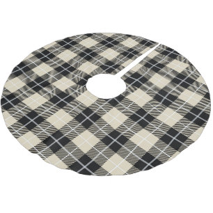 Chic Thompson Camel Tartan Kariertes Muster Polyester Weihnachtsbaumdecke