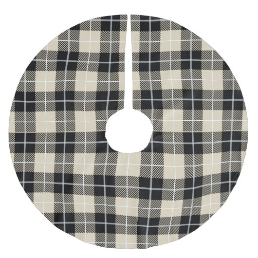 Chic Thompson Camel Tartan Kariertes Muster Polyester Weihnachtsbaumdecke (Vorderseite)