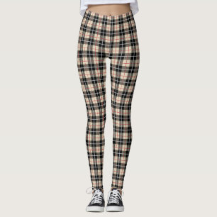 Chic Thompson Kamel-Tartan-Karo-Muster Leggings