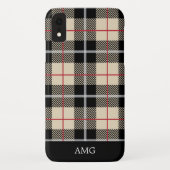 Chic-Thompson-Kameltartan-kariertes Monogramm Case-Mate iPhone Hülle (Rückseite)