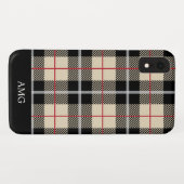 Chic-Thompson-Kameltartan-kariertes Monogramm Case-Mate iPhone Hülle (Rückseite (Horizontal))