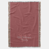 CHIC THROW_ " Familie" NAME ÜBER MONOGRAMM Decke (Vorderseite Vertikal)
