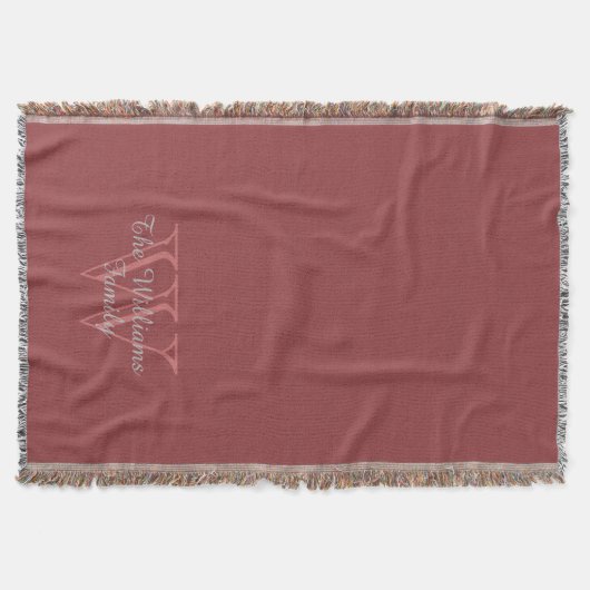 CHIC THROW_ " Familie" NAME ÜBER MONOGRAMM Decke (Vorderseite)