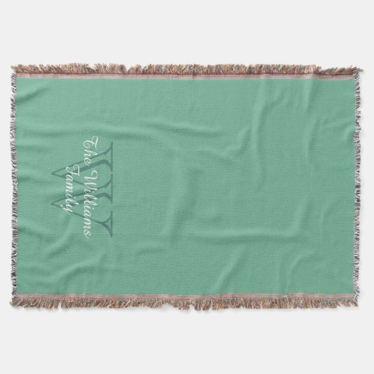 CHIC THROW_"Family" NAME ÜBER MONOGRAM Decke (Vorderseite)