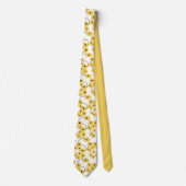CHIC TIE_MODERN GELBE U. SCHWARZE MOHNBLUMEN KRAWATTE (Vorderseite)