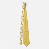 CHIC TIE_MODERN GELBE U. SCHWARZE MOHNBLUMEN KRAWATTE (Rückseite)