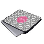 Chic Tiled Anchors Pattern Grau Pink Laptopschutzhülle (Vorne Knopf)