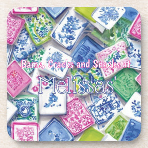 Chic Tiles Bams Cracks Snacks Benutzerdefiniertes Getränkeuntersetzer