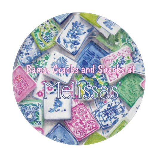 Chic Tiles Bams Cracks Snacks Benutzerdefiniertes Schneidebrett (Vorderseite)