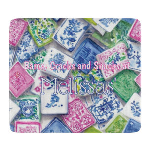Chic Tiles Bams Cracks Snacks Benutzerdefiniertes  Schneidebrett