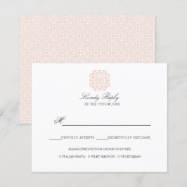 Chic Tiles elegante PINK WEDDING REPLY Menüoption