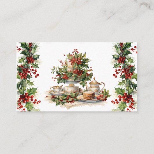 Chic Time for Tea Christmas Bridal Shower Recipe Begleitkarte (Rückseite)