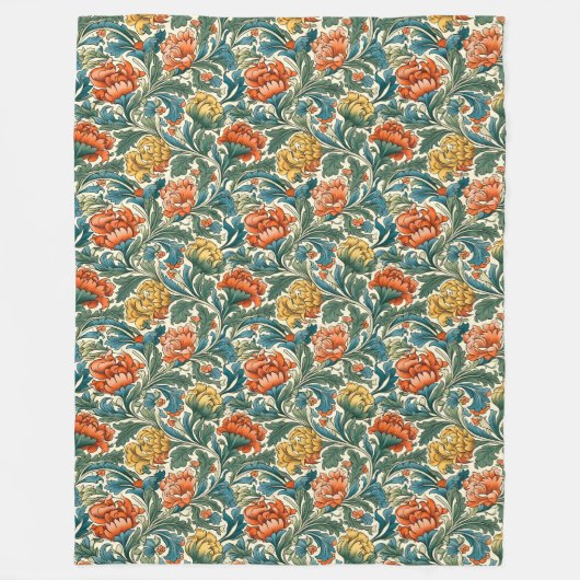 Chic Timeless Floral Tapestry Morris Verziertes De Fleecedecke (Vorderseite)