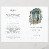 Chic Timeless Green, Blue, Aquamarine Hochzeitspro (Vorderseite)