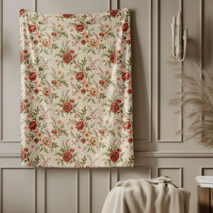 Chic Timeless Hütte Style verblasst florale Elegan Fleecedecke