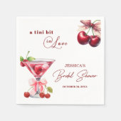 Chic Tini Bit in Love Cherry Martini Brautparty Serviette (Vorderseite)