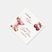 Chic Tini Bit in Love Cherry Martini Brautparty Serviette (Ecke)
