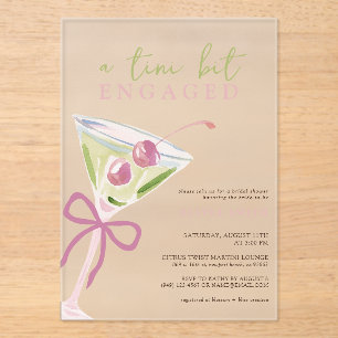 Chic Tini Bit Verlobter Martini-Junggesellinnenabs Acryleinladungen