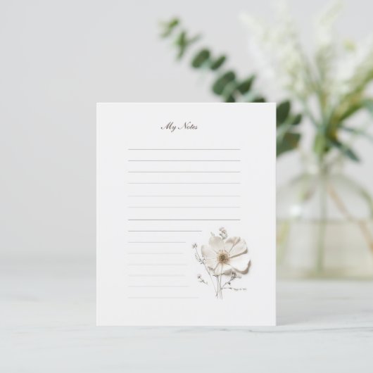 Chic Tiny Pressure Blume Lined Stationery Paper (Stehend Vorderseite)