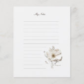 Chic Tiny Pressure Blume Lined Stationery Paper (Vorderseite)