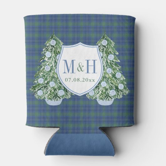 Chic Tipsy und Toasty Flannel Tartan Brautparty Dosenkühler (Rückseite)