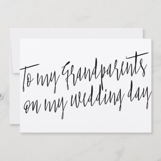 Chic "To my Großeltern on my wedday" Karte (Vorderseite)
