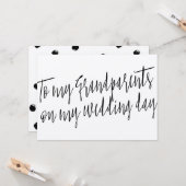 Chic "To my Großeltern on my wedday" Karte (Vorderseite/Rückseite Beispiel)