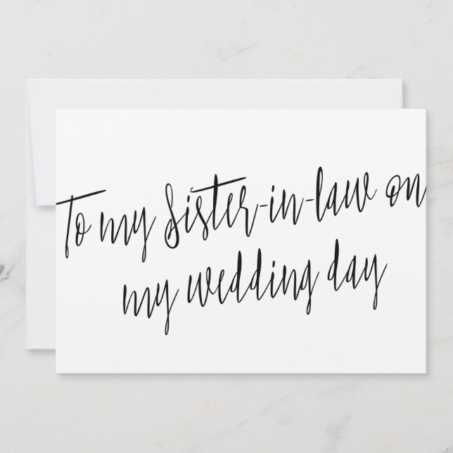 Chic "To my Schwester in the my wedding day" (Vorderseite)