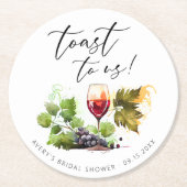 Chic Toast zu uns Wasserfarbe Thema Runder Pappuntersetzer (Vorderseite)