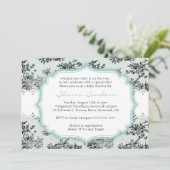 CHIC TOILE Kinderdusche Einladung - Blau (Stehend Vorderseite)