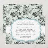 CHIC TOILE Kinderdusche Einladung - Blau (Vorne/Hinten)