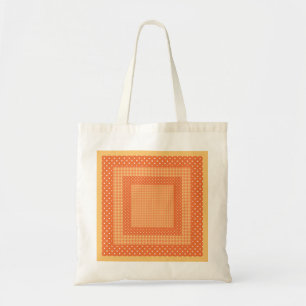Chic Tote Bag, Orange Karos und Polkas Muster Tragetasche