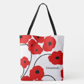 CHIC TOTE_MOD ROTE U. SCHWARZE MOHNBLUMEN TASCHE (Rückseite)