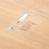 Chic Transparente Perlen und Prosecco-Brautparty Acryleinladungen (Ablage )