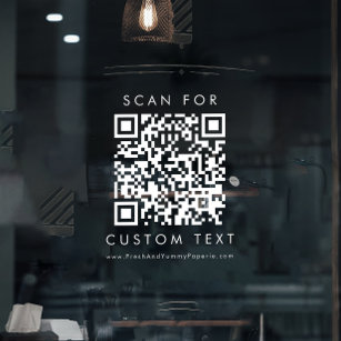 Chic Transparenter QR-Code für Unternehmen Fensteraufkleber