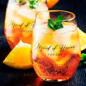 Chic Trauzeugin Custom Two Side Wedding Weinglas Ohne Stiel