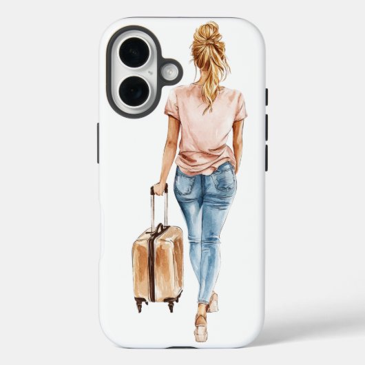 Chic Travel Girl Phone Case (Rückseite)